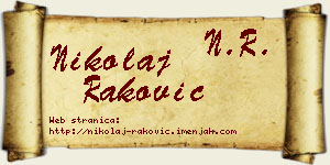 Nikolaj Raković vizit kartica